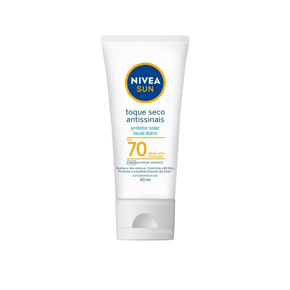 Protetor Solar Facial NIVEA SUN Toque Seco Antissinais FPS 70 40ml, foto 1