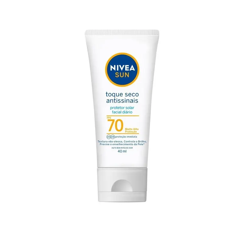 Protetor Solar Facial NIVEA SUN Toque Seco Antissinais FPS 70 40ml