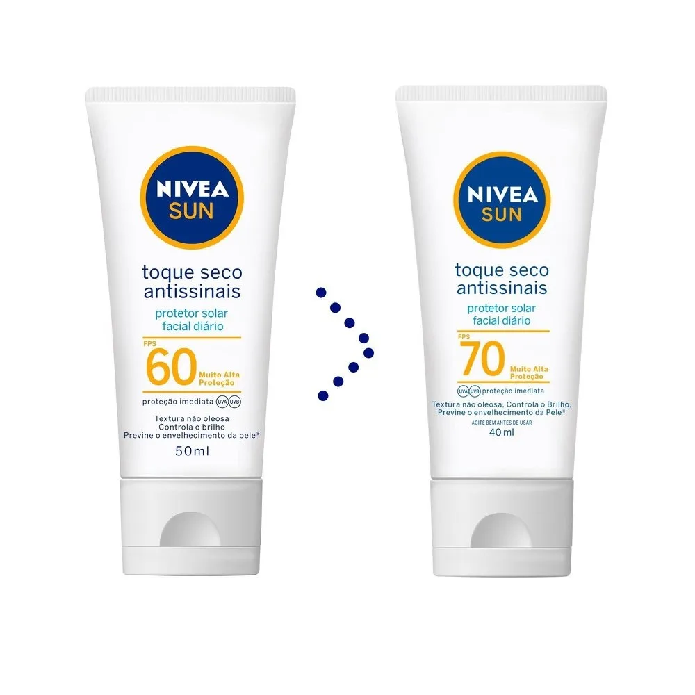 Protetor Solar Facial NIVEA SUN Toque Seco Antissinais FPS 70 40ml, foto 2