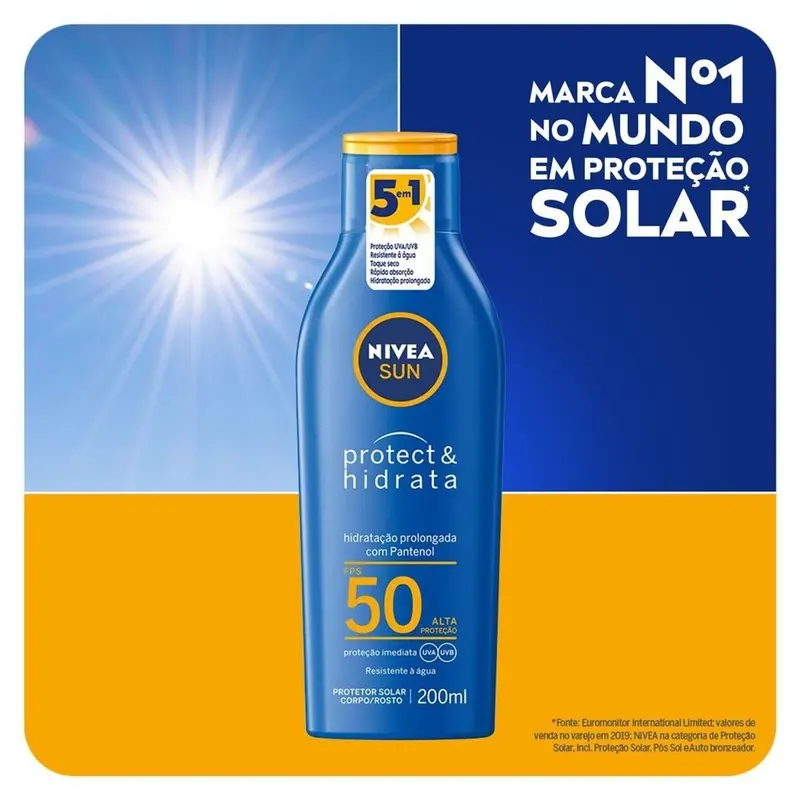 Protetor Solar NIVEA SUN Protect & Hidrata FPS 50 200ml, foto 2