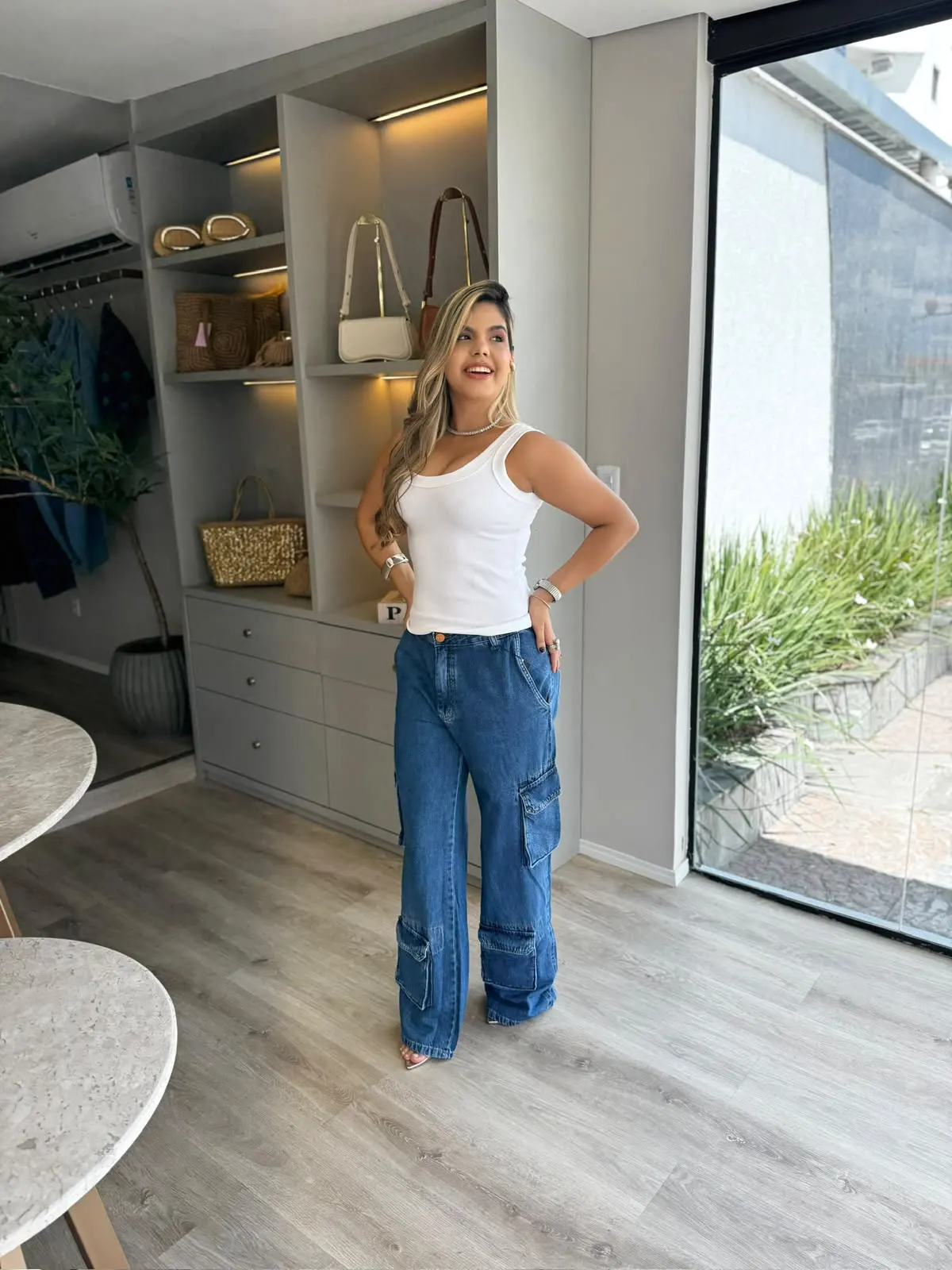 CALÇA CARGO JEANS