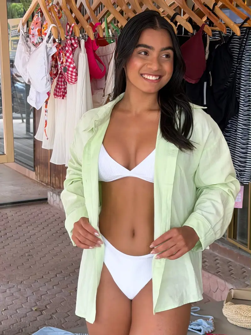 Biquíni Off White Canelado